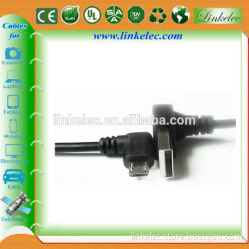 angled micro usb data cable to angle USB AM 2.0 cable